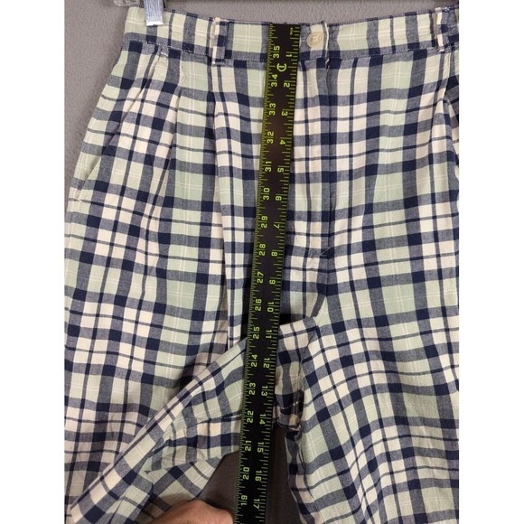 Vtg Talbots‎ Shorts Womens 10 Multicolor Plaid High Waisted Pleated Cotton Retro - Picture 7 of 12